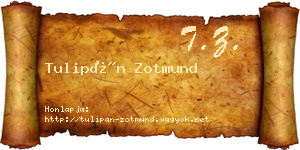 Tulipán Zotmund névjegykártya